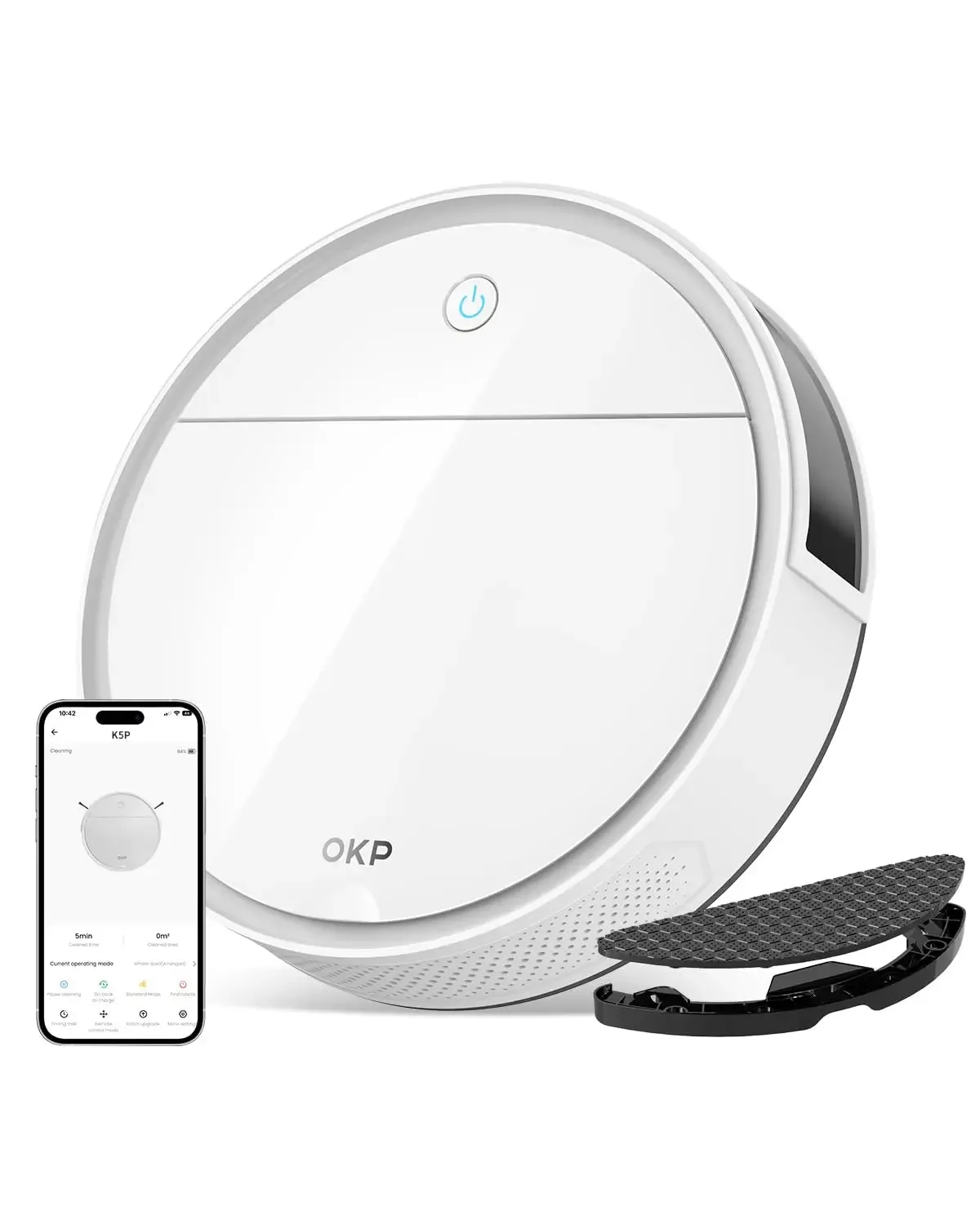 5000Pa 180 Minutes Wifi/App Self Charging Robot Vacuum Cleaner For Hard Floors Animal Hair Carpets