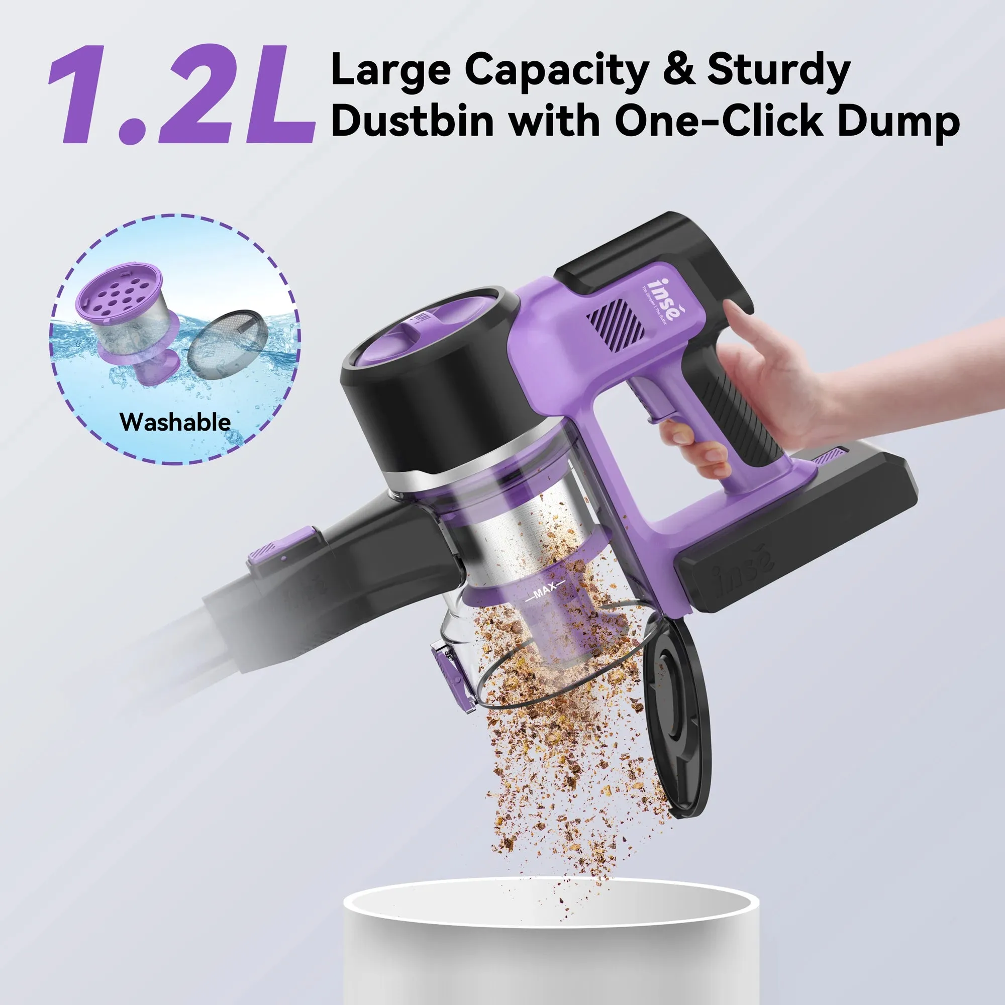 6-In-1 30Kpa 350W Suction Max 50 Min Runtime Rechargeable Cordless Stick Vacuum Cleaner For Home