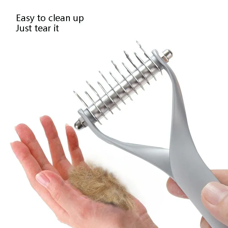 Double Sided Pet Comb For Cats And Dogs Black Small