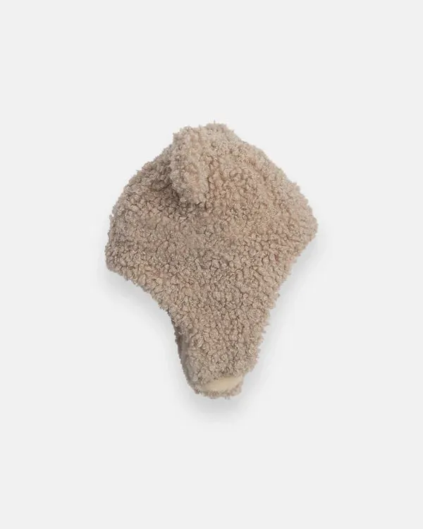 Hat & Mittens Set Teddy, Oatmeal