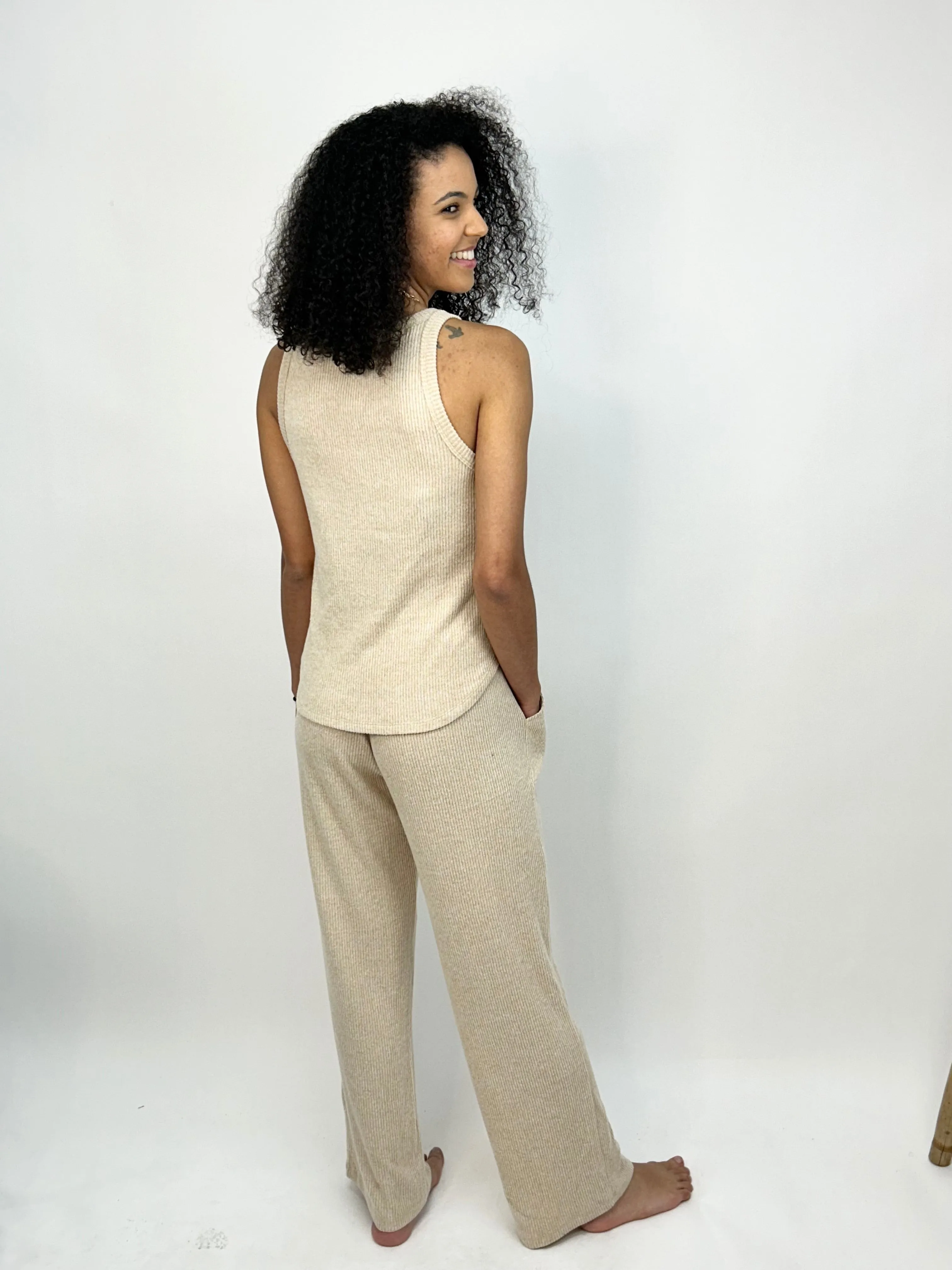 Oatmeal Ribbed Pant