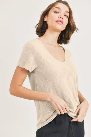 Oatmeal Short Sleeve Slub Tee