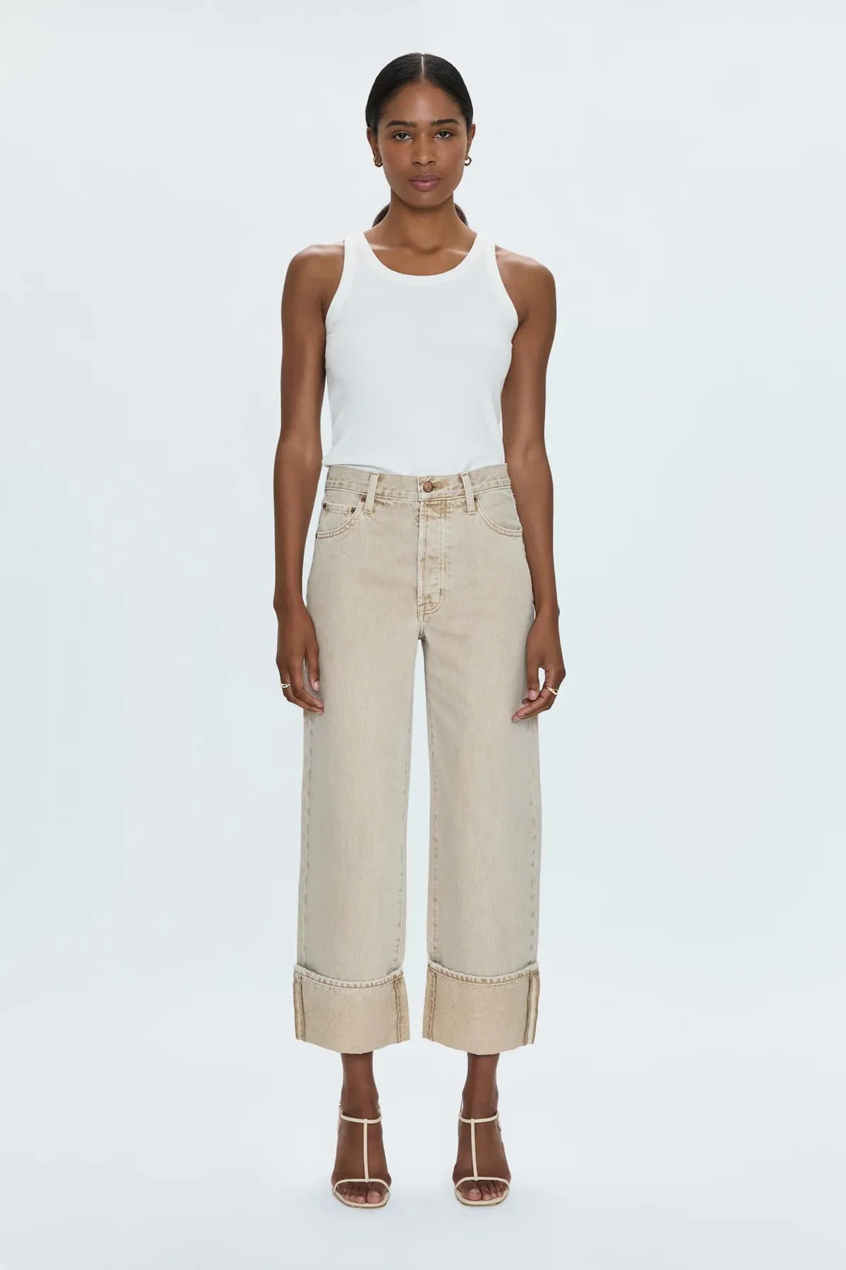 Pistola - Ryder High Rise Cuffed Straight- Oat