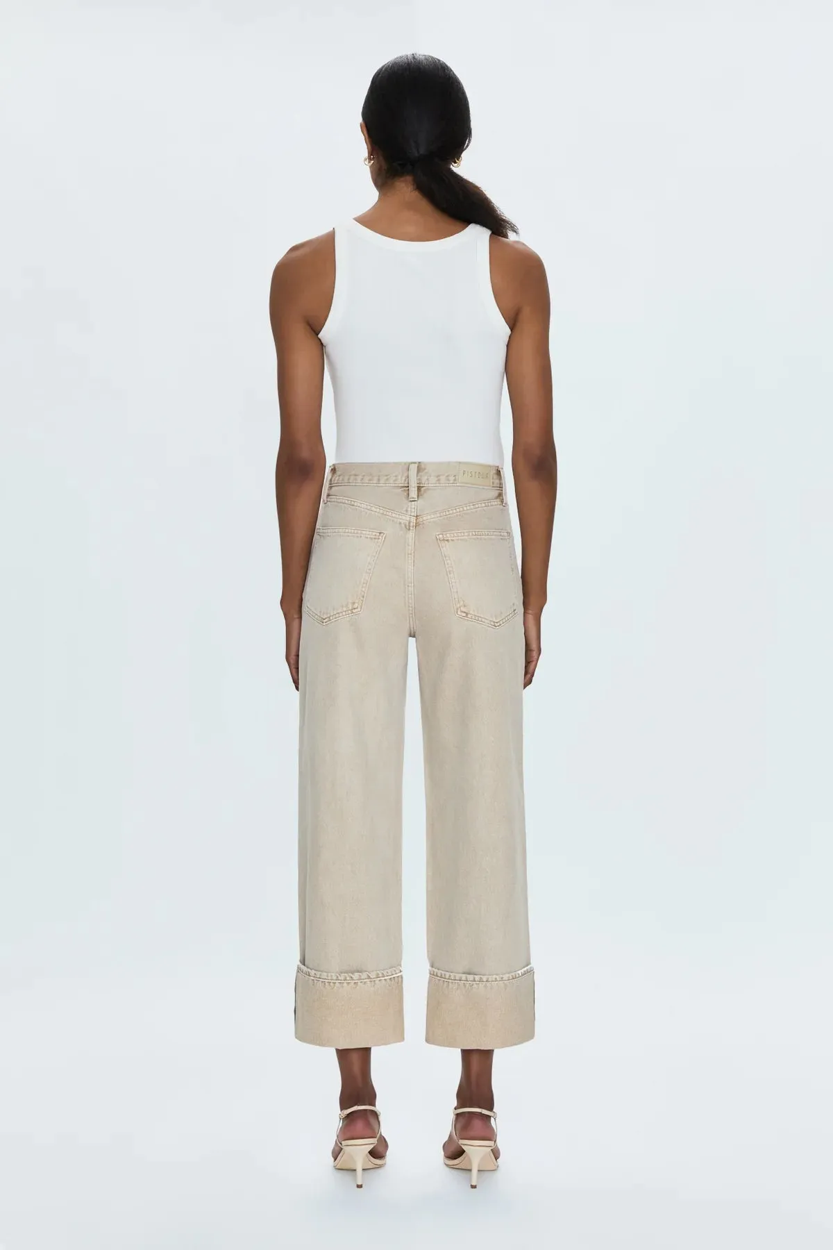 Pistola - Ryder High Rise Cuffed Straight- Oat