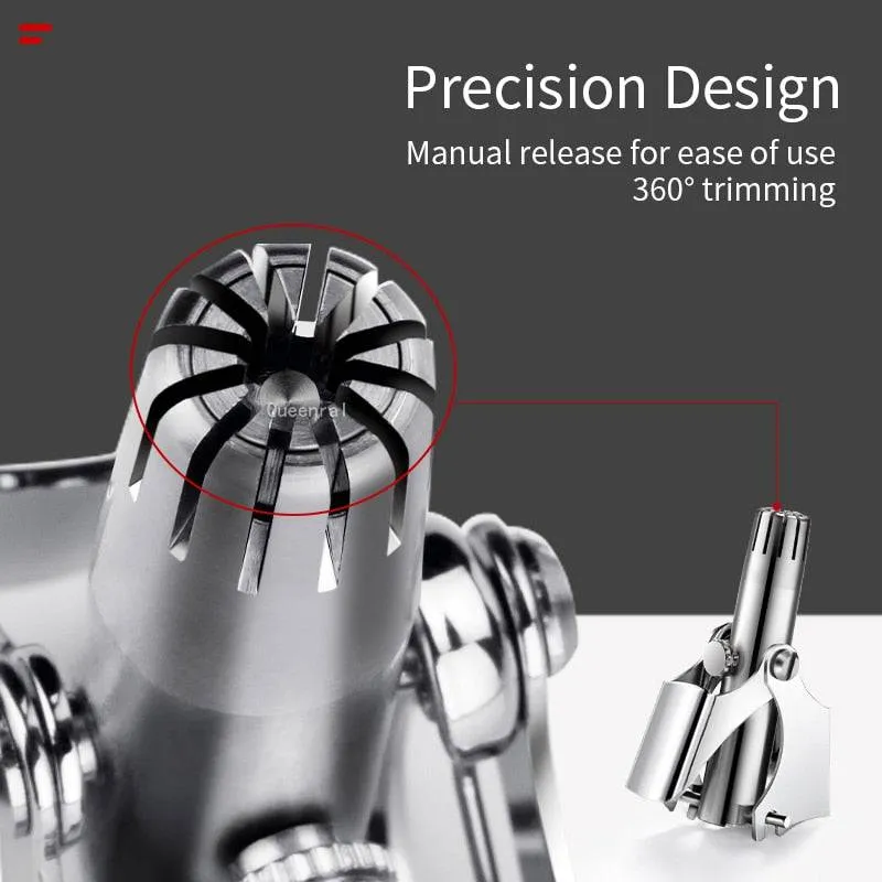 Stainless Steel Nose & Ear Hair Trimmer  Precision Grooming Tool