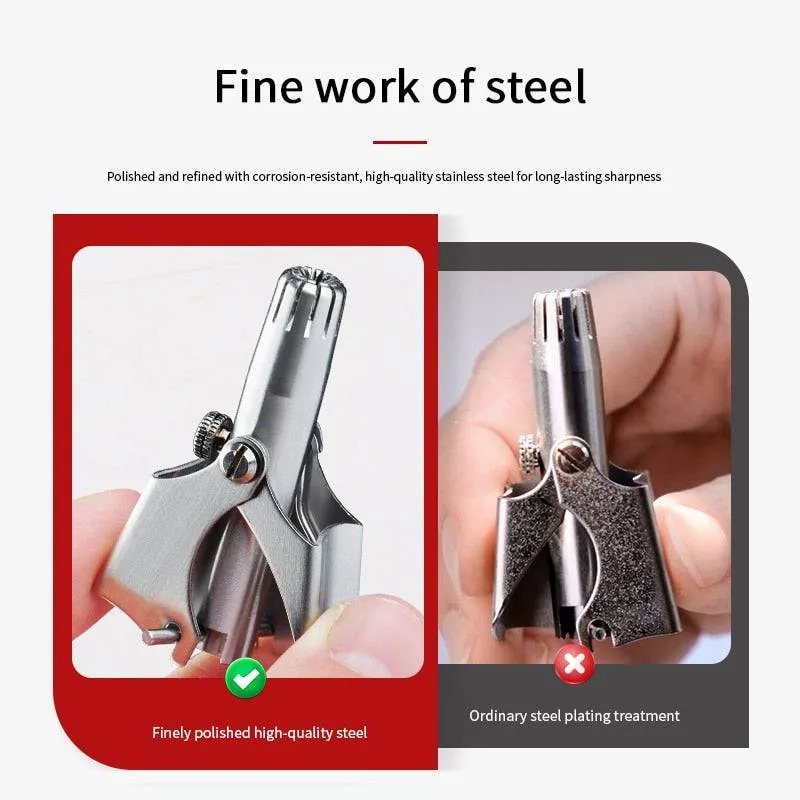 Stainless Steel Nose & Ear Hair Trimmer  Precision Grooming Tool