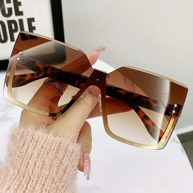 Sunglasses Rimless Leopard Tea